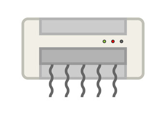 Máquina de aire acondicionado blanco y gris para verano