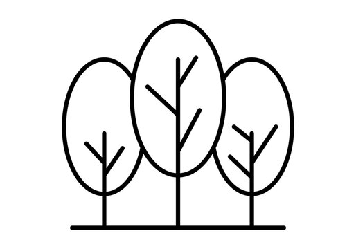 recommend clip art: Icono negro de árboles de un parque