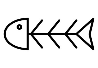Icono negro de espina de pescado