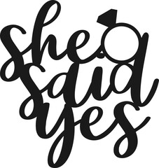 She Said Yes Engagement Cake Topper