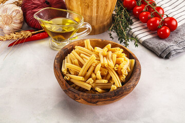 Raw dry Italian pasta - casarecce