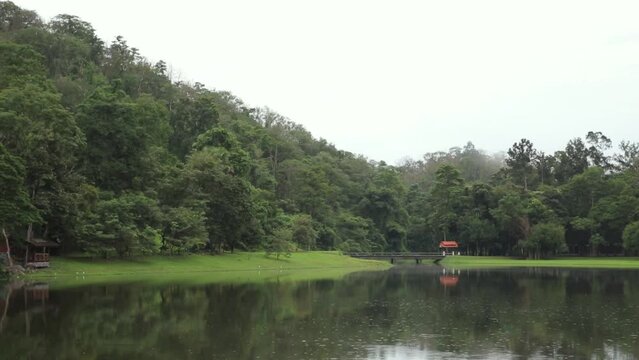 Khao Ruak Reservoir at Namtok Samlan National Park in Saraburi Thailand is a reservoir that tourists come to relax 