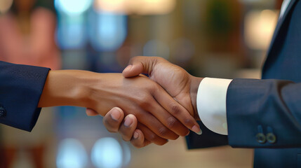 Professional Handshake in Office Setting 