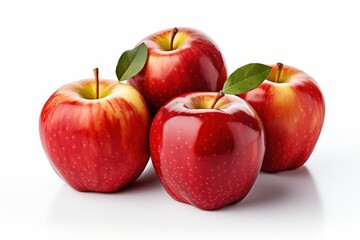 Red Apples on White Background