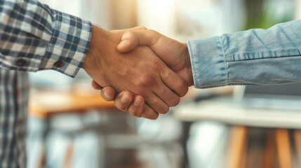 Handshake Agreement in Warm Afternoon Light 