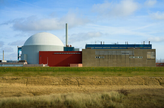 Borselle nuclear power station under cloudy sky in Netherlands