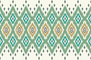 Ethnic abstract ikat art. Aztec ornament print. geometric ethnic pattern seamless color oriental. Design for background ,curtain, carpet, wallpaper, clothing, wrapping, Batik, vector illustration.