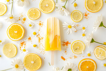 summery lemon popsicle (generative AI)