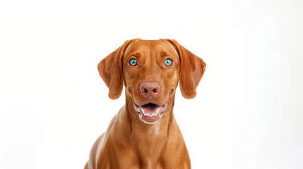 Pure youth crazy. English cocker spaniel young dog is posing. Cute playful white-braun doggy or pet is playing and looking happy isolated on white background. Concept of motion, action, movement.