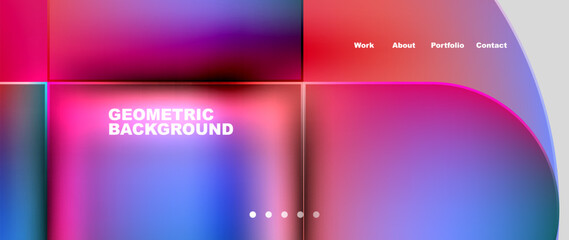 Bright colorful squares with round elements minimal geometric background. Vector Illustration For Wallpaper, Banner, Background, Card, Book Illustration, landing page