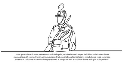 Continuous one line design of  french army. Minimalist style vector illustration on white background.