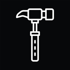 White Hammer Outline Icon