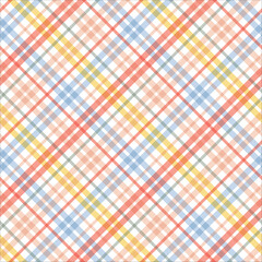 Seamless Pattern of Autumn Plaid, Thanksgiving Vector Illustration
