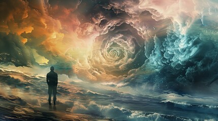 Fototapeta premium Space universe and galaxy light. Cosmos abstract art with nebula energy. Artwork concept of stars.