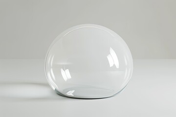 3d glass dome, white background