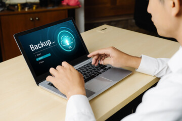 Backup Storage Data Internet Technology Business concept. Database storage cloud technology file...