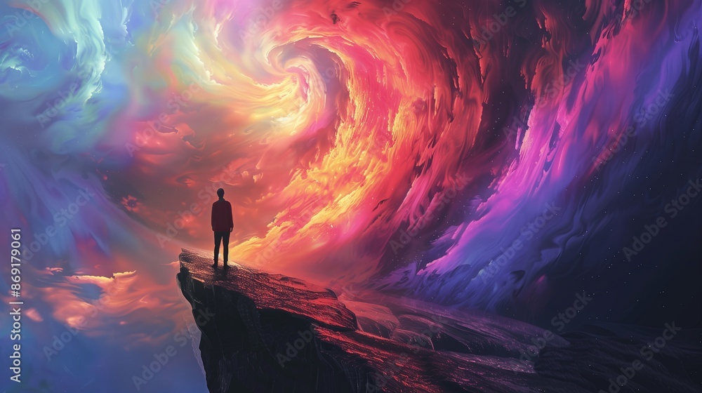 Aufkleber space galaxy concept in abstract cosmos. fantasy light in universe nebula. planet sky futuristic