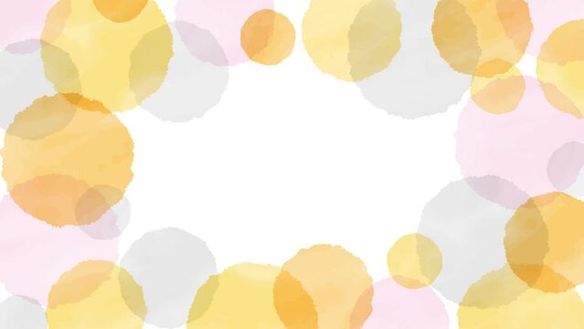 動画素材：水彩風水玉・ドット柄　背景用