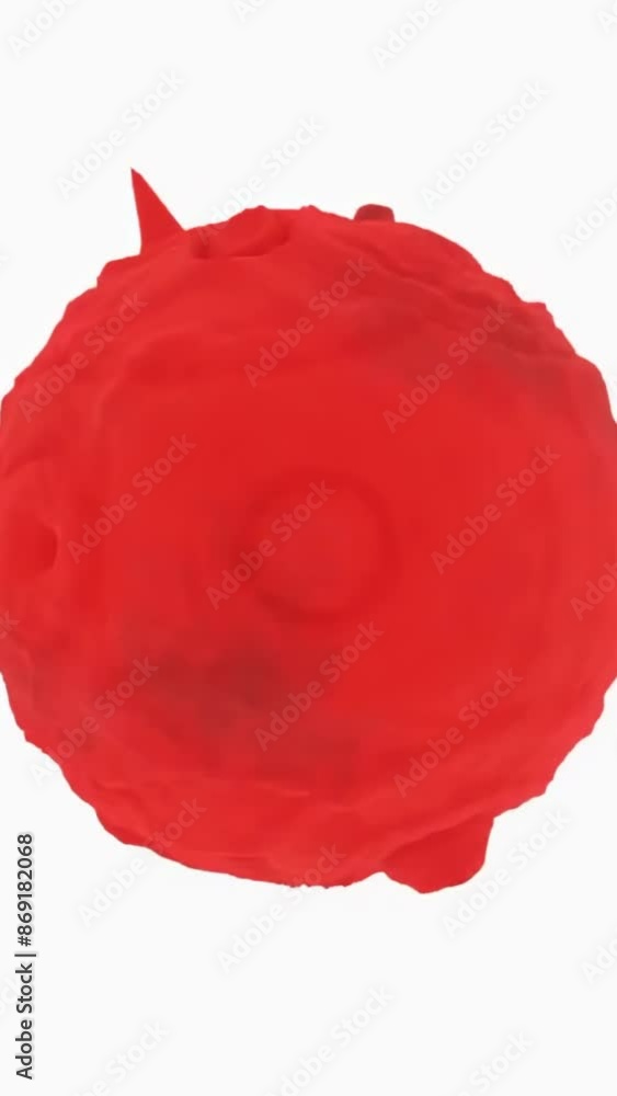Poster vibrations on surface of ball on white background. design. 3d colored ball rotates and oscillates on