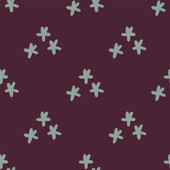 Abstract Flower Stars on Deep Maroon Background