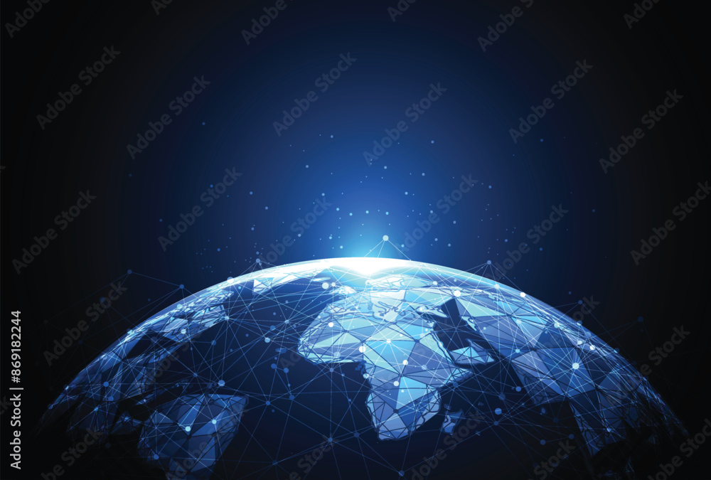 Aufkleber global network connection. world map point and line composition concept of global business. vector i