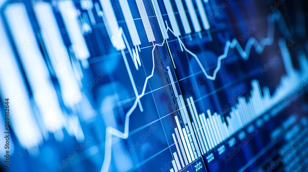 Poster close-up of financial data displayed on a screen