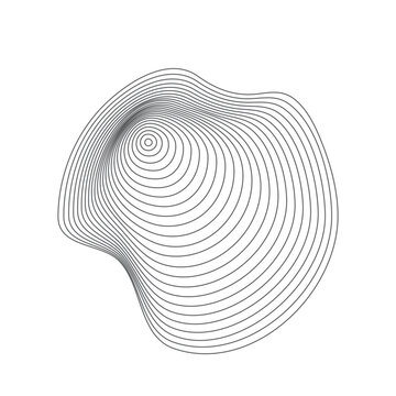 recommend clip art: Abstract organic ripple line shape pattern vector. Topography circle. Liquid irregular ring. Fluid geometric shape. Dynamic wavy black form isolated on white background. Graphic flow element