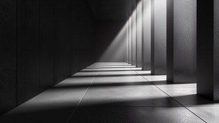 Bright Light Streaming into Dark Hallway