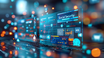 Technology computer pattern background on desk