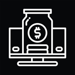 White Shovel Outline Icon