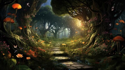 Obraz premium The enchanted forest is a magical place where anything is possible.