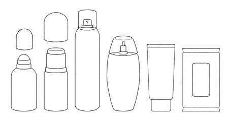 制汗剤の線画イラスト
