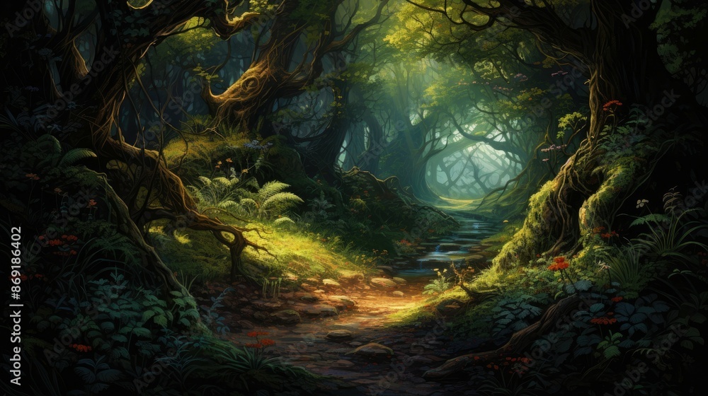 Poster the path through the forest is narrow and winding, but it is the only way to reach the clearing beyo