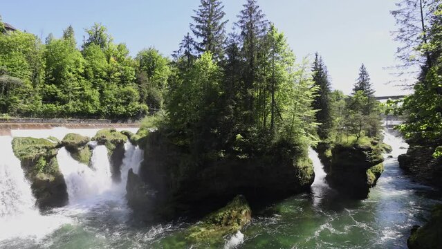 The picturesque Traun falls at Roitham am Traunfall, Austria