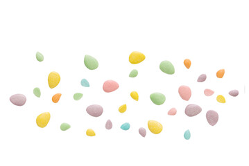 Candy sprinkles in delicate pastel tones isolated on a transparent background, png