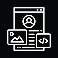 White Portfolio Icon on Black Background