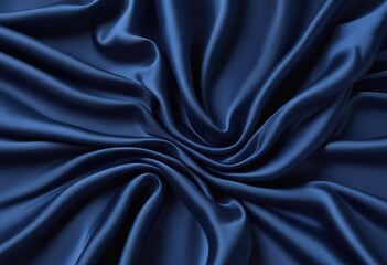 Obraz premium Dark blue silk fabric background, view from above. Smooth elegant black silk or satin luxury cloth texture can use as abstract background with copy space, close-up