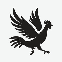 Fototapeta premium Majestic Hen in Flight, Captivating Silhouette Against the Sky