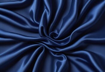Obraz premium Dark blue silk fabric background, view from above. Smooth elegant black silk or satin luxury cloth texture can use as abstract background with copy space, close-up