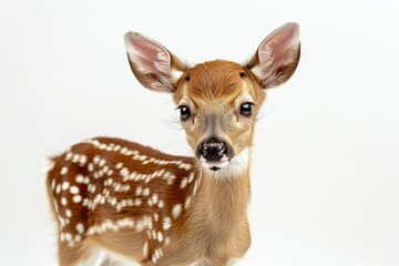 A sika deer on a white background