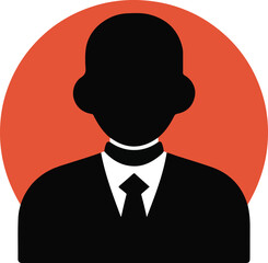 User icon black vector silhouette with white background