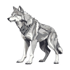 Wolf Line Drawing Illustration