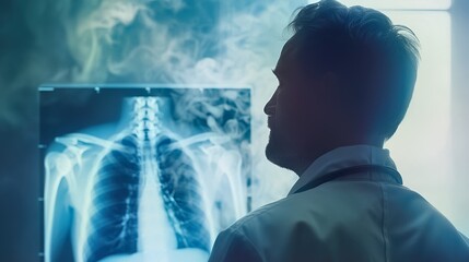 Doctor Examining Patient's Scan from Behind in a Medical Office