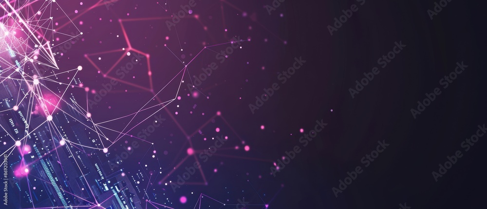 Poster abstract technology background featuring interconnected nodes and lines, futuristic design, tech-ins