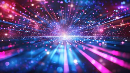 Naklejka premium Abstract technology background with holographic effects and grid lines, futuristic look, digital interface