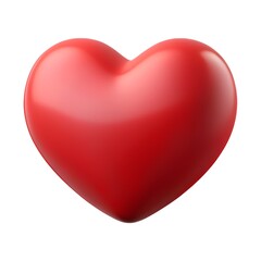 A red heart shape is displayed on a plain white background