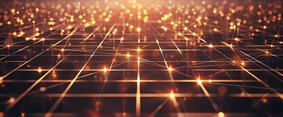 Fototapeta premium Abstract Digital Grid With Glowing Lines , Wallpapers HD, Background