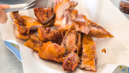 Roasted duck with salt ready to eat