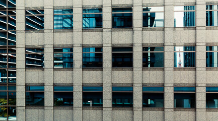 Closeup of skyscraper facade abstract urban background pattern