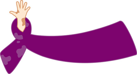 Leprosy Hands Purple Ribbon Illustration